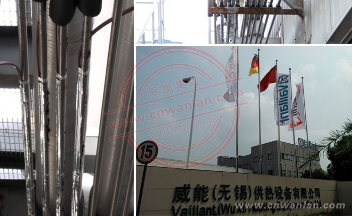 管道用伴热带的安装示例图